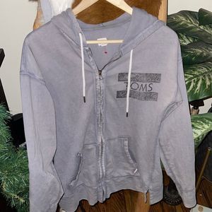 TOMS Zip Up Acid Wash Distressed Hoodie